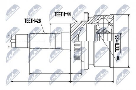 ШАРНИР РАВНЫХ УГЛОВЫХ СКОРОСТЕЙ NTY NPZ-MZ-041