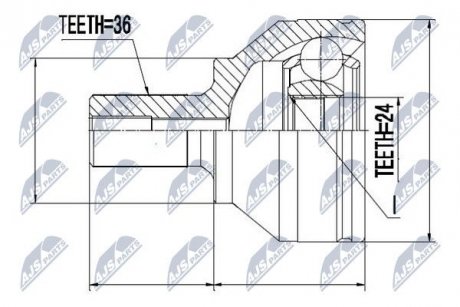 ШАРНИР РАВНЫХ УГЛОВЫХ СКОРОСТЕЙ NTY NPZ-MZ-044