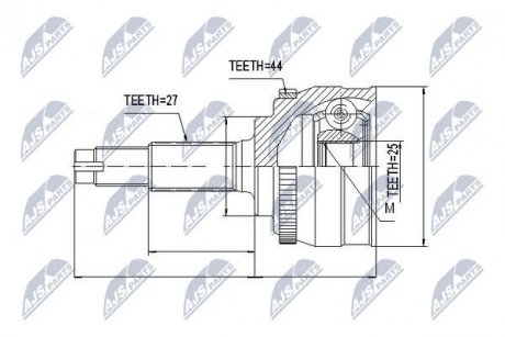 ШАРНИР РАВНЫХ УГЛОВЫХ СКОРОСТЕЙ NTY NPZ-NS-001