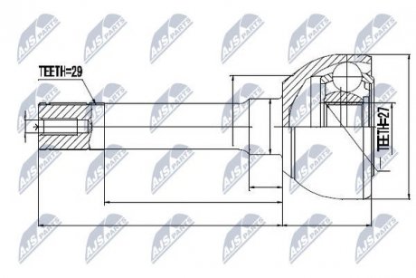 ШАРНИР РАВНЫХ УГЛОВЫХ СКОРОСТЕЙ NTY NPZ-NS-010