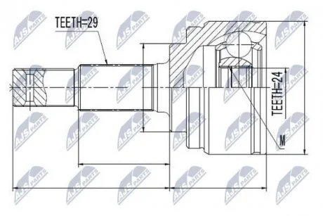 ШАРНІР РІВНИХ КУТОВИХ ШВИДКОСТЕЙ | NISSAN JUKE 1.6 10-, NV200 1.6 09- NTY NPZ-NS-065