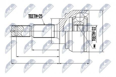 ШАРНИР РАВНЫХ УГЛОВЫХ СКОРОСТЕЙ NTY NPZ-NS-069