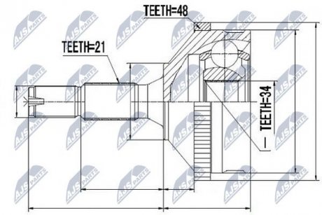 ШАРНИР РАВНЫХ УГЛОВЫХ СКОРОСТЕЙ NTY NPZ-PE-004