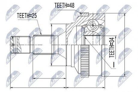 ШАРНИР РАВНЫХ УГЛОВЫХ СКОРОСТЕЙ NTY NPZ-PE-018