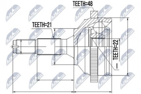 ШАРНИР РАВНЫХ УГЛОВЫХ СКОРОСТЕЙ NTY NPZ-PE-020