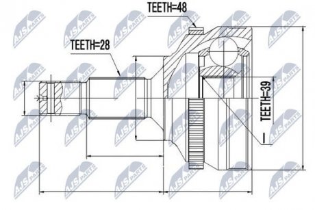 ШАРНИР РАВНЫХ УГЛОВЫХ СКОРОСТЕЙ NTY NPZ-PE-023