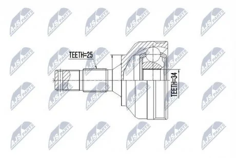 ШАРНІР РІВНИХ КУТОВИХ ШВИДКОСТЕЙ | PEUGEOT 308 ATM 1.4/1.6/1.6HDI/2.0HDI 07-, 5008 09-, PARTNER 1.6/1.6HDI 08-, 207 06-, 208 12-, RCZ 10-, 307 1.6 ATM 02-, CITROEN BERLINGO 08-, C3II 09-, C4 04-, DS3 15-, DS4 11-, DS5 11- NTY NPZ-PE-030