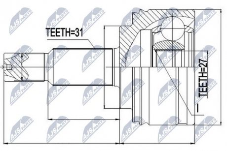 ШАРНИР РАВНЫХ УГЛОВЫХ СКОРОСТЕЙ NTY NPZ-RE-041