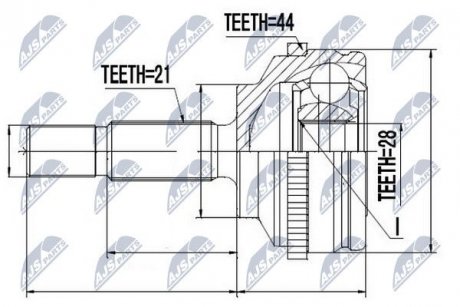 ШАРНИР РАВНЫХ УГЛОВЫХ СКОРОСТЕЙ NTY NPZ-RE-043