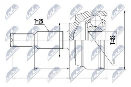 ШАРНИР РАВНЫХ УГЛОВЫХ СКОРОСТЕЙ NTY NPZ-RE-044