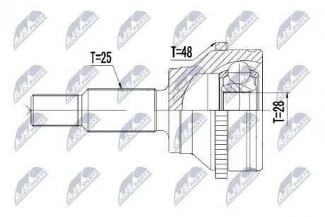 Фото шАРНІР РІВНИХ КУТОВИХ ШВИДКОСТЕЙ | DACIA DUSTER 10- /MTM,ЗАД,Л/П/ NTY NPZ-RE-051 ШАРНІР РІВНИХ КУТОВИХ ШВИДКОСТЕЙ | DACIA DUSTER 10- /MTM,ЗАД,Л/П/ NTY NPZ-RE-051