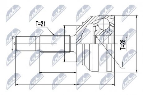 ШАРНИР РАВНЫХ УГЛОВЫХ СКОРОСТЕЙ NTY NPZ-RE-054