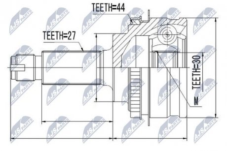 ШАРНИР РАВНЫХ УГЛОВЫХ СКОРОСТЕЙ NTY NPZ-SB-013