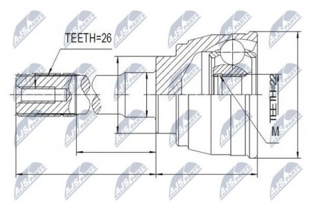 ШАРНИР РАВНЫХ УГЛОВЫХ СКОРОСТЕЙ NTY NPZ-SU-006