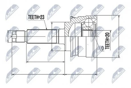 Фото шАРНІР РІВНИХ КУТОВИХ ШВИДКОСТЕЙ | SUZUKI ALTO 1.0 94-, SWIFT 95- /СТОПОР НАРУЖНЫЙ/ NTY NPZSU012 ШАРНІР РІВНИХ КУТОВИХ ШВИДКОСТЕЙ | SUZUKI ALTO 1.0 94-, SWIFT 95- /СТОПОР НАРУЖНЫЙ/ NTY NPZSU012