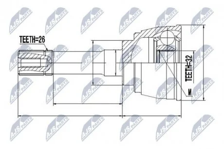 ШАРНІР РІВНИХ КУТОВИХ ШВИДКОСТЕЙ | SUZUKI GRAND VITARA XL-7 JA627 01-06 NTY NPZ-SU-030