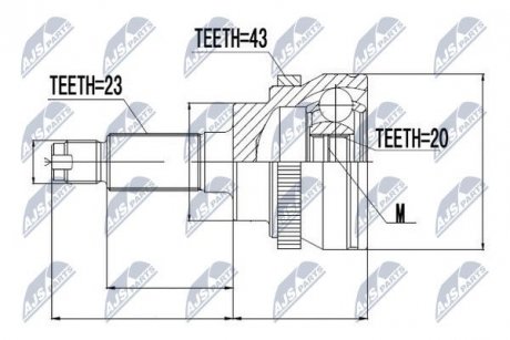 ШАРНИР РАВНЫХ УГЛОВЫХ СКОРОСТЕЙ NTY NPZ-SU-031