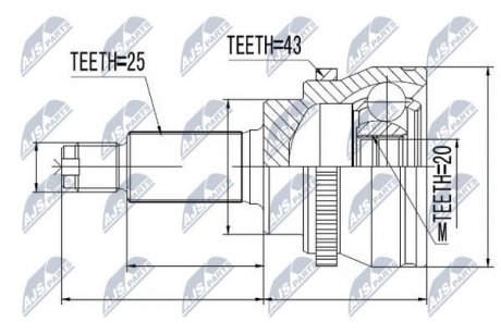 ШАРНИР РАВНЫХ УГЛОВЫХ СКОРОСТЕЙ NTY NPZ-SU-033