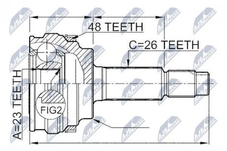 ШАРНИР РАВНЫХ УГЛОВЫХ СКОРОСТЕЙ NTY NPZ-TY-004