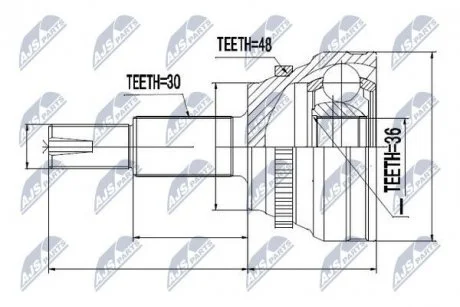 Фото наружный шрус toyota auris 2.0d 06, 4341005320 NTY NPZ-TY-066 Наружный шрус toyota auris 2.0d 06, 4341005320 NTY NPZ-TY-066