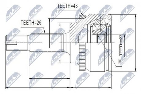 ШАРНИР РАВНЫХ УГЛОВЫХ СКОРОСТЕЙ NTY NPZ-TY-082