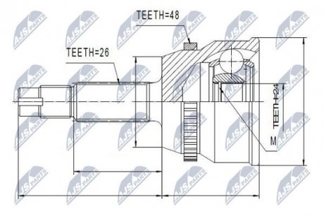 ШАРНИР РАВНЫХ УГЛОВЫХ СКОРОСТЕЙ NTY NPZ-TY-086