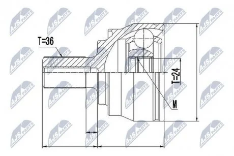 Фото шАРНІР РІВНИХ КУТОВИХ ШВИДКОСТЕЙ | VOLVO V40 12- NTY NPZ-VV-020 ШАРНІР РІВНИХ КУТОВИХ ШВИДКОСТЕЙ | VOLVO V40 12- NTY NPZ-VV-020