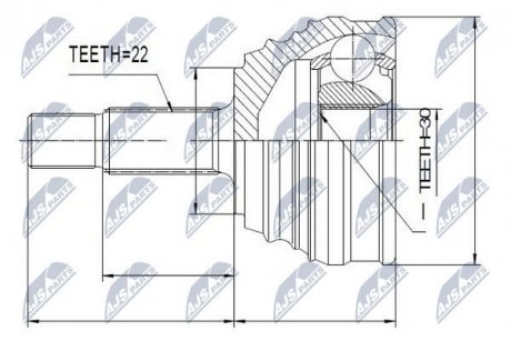 ШАРНИР РАВНЫХ УГЛОВЫХ СКОРОСТЕЙ NTY NPZ-VW-034