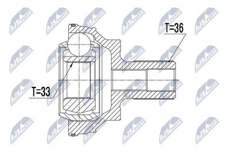 ШАРНИР РАВНЫХ УГЛОВЫХ СКОРОСТЕЙ NTY NPZ-VW-043