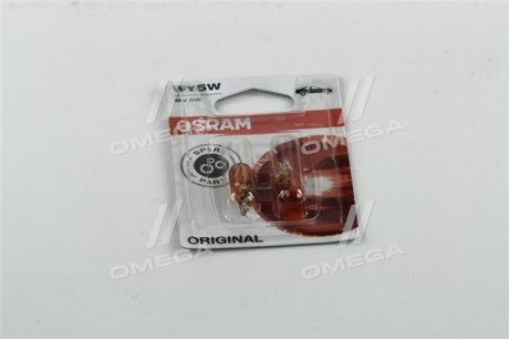 Лампа WY5W; WY5W 12V 5W W2,1X9,5D оранжева 2шт OSRAM 282702B