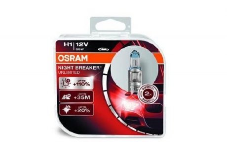 Лампа H1 12V 55W P14,5S Box NIGHT BREAKER UNLIMITED OSRAM 64150NBUHCB