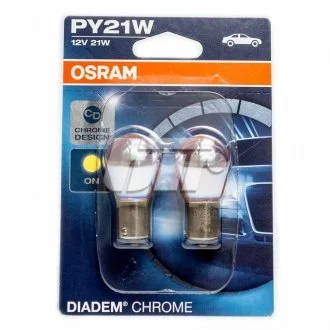 Фото лампа PY21W; PY21W 12V 21W BAU15S 2шт біла, світло OSRAM 7507DC02B Лампа PY21W; PY21W 12V 21W BAU15S 2шт біла, світло OSRAM 7507DC02B