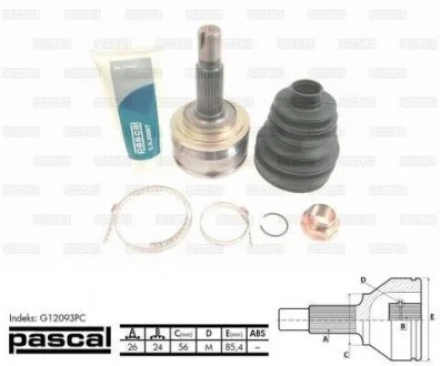 Фото шарнир приводного вала PASCAL G12093PC Шарнир приводного вала PASCAL G12093PC