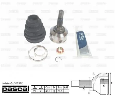 Фото шарнір привідного валу PASCAL G1C015PC Шарнір привідного валу PASCAL G1C015PC