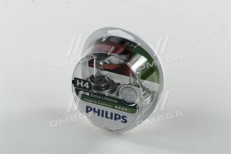 Лампочка H4 12V/60/55W LONGLIFE ECOVISION P43T-38 2SZT PHILIPS 12342LLECOS2 (фото 1)