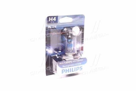 Лампа H4 12V 60/55W P43t-38 RacingVision GT200 +200% B1 PHILIPS 12342RGTB1 (фото 1)