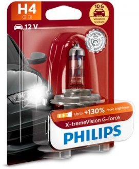 Лампочка H4 12V/60/55W P43T-38 G-FORCE 1SZT 3500K 1SZT PHILIPS 12342XVGB1 (фото 1)