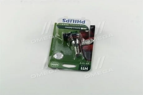 Ліхтар накалу H11 12V 55W PGJ19-2 LongerLife Ecovision 1шт blister PHILIPS 12362LLECOB1