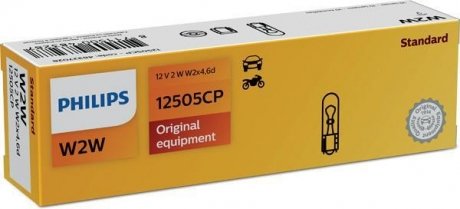 Лампа розжарювання W2W12V 2W W 2X4,6d PHILIPS 12505CP