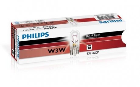 Автолампа Standard W3W W2,1x9,5d 3 W прозрачная PHILIPS 13256CP