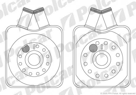 Радиатор водяного охлаждения масла VAG A3/A4/A6/Golf/Bora 83-/T4/LT 2.5TDI/Crafter 88-136PS Polcar 1303L81 (фото 1)