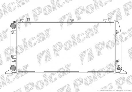 Радиатор Audi 80/90 86-91, Cabriolet 2.0 91- Polcar 1307084