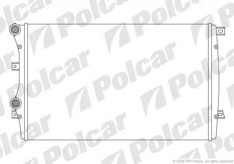 Радиатор Caddy III 1.9TDI BJB (+/- AC) (650x418x26) Polcar 133108A2 (фото 1)