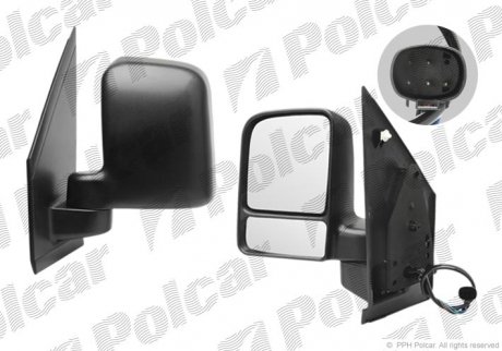 Дзеркало ліве електричне Ford Transit Connect I 2002-2009 Polcar 3256514M