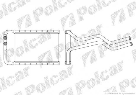 Радіатор пічки Hyundai Santa Fe 2.0- 2.2CRD 09- Polcar 4052N81X (фото 1)