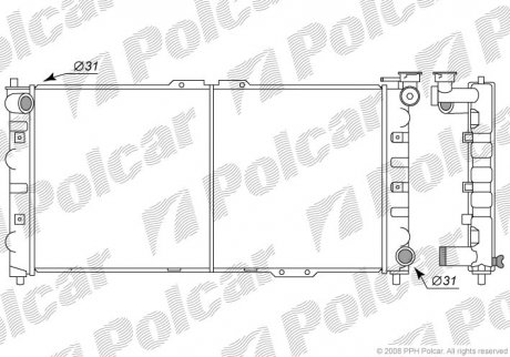 Радіатор двигуна Polcar 4507084 (фото 1)