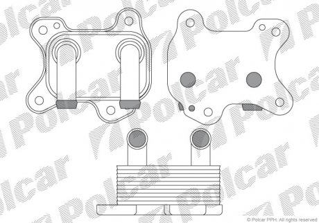 Радиатор масляный Opel Astra, Combo, Corsa, Meriva 1.7CDTI 03-10 Polcar 5508L8-2