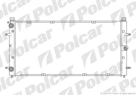 Радиатор охлаждения двигателя VW T4 1.8-2.5TD Polcar 956608A2