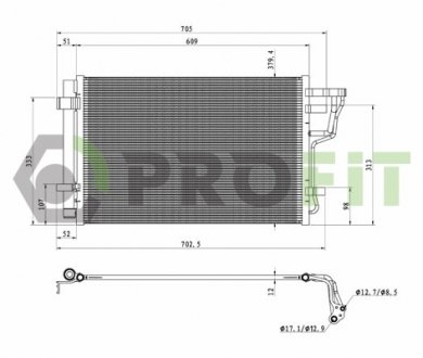 Конденсер кондиціонера PROFIT 1308C1
