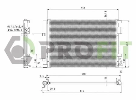 КОНДЕНСЕР KIA RIO 11- PROFIT 1310C1